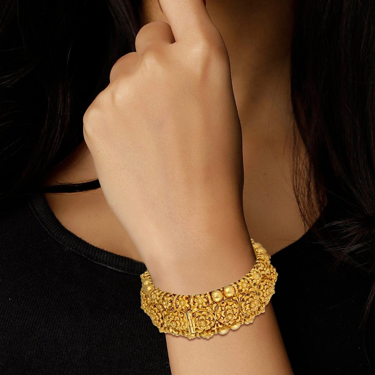 Reticulation Gold Bangle