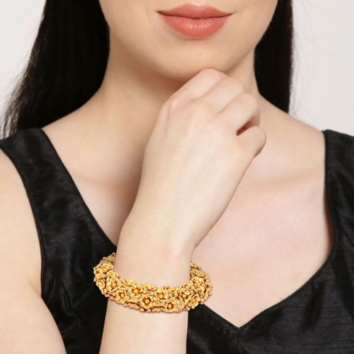 Bloom Floral Gold Bangle