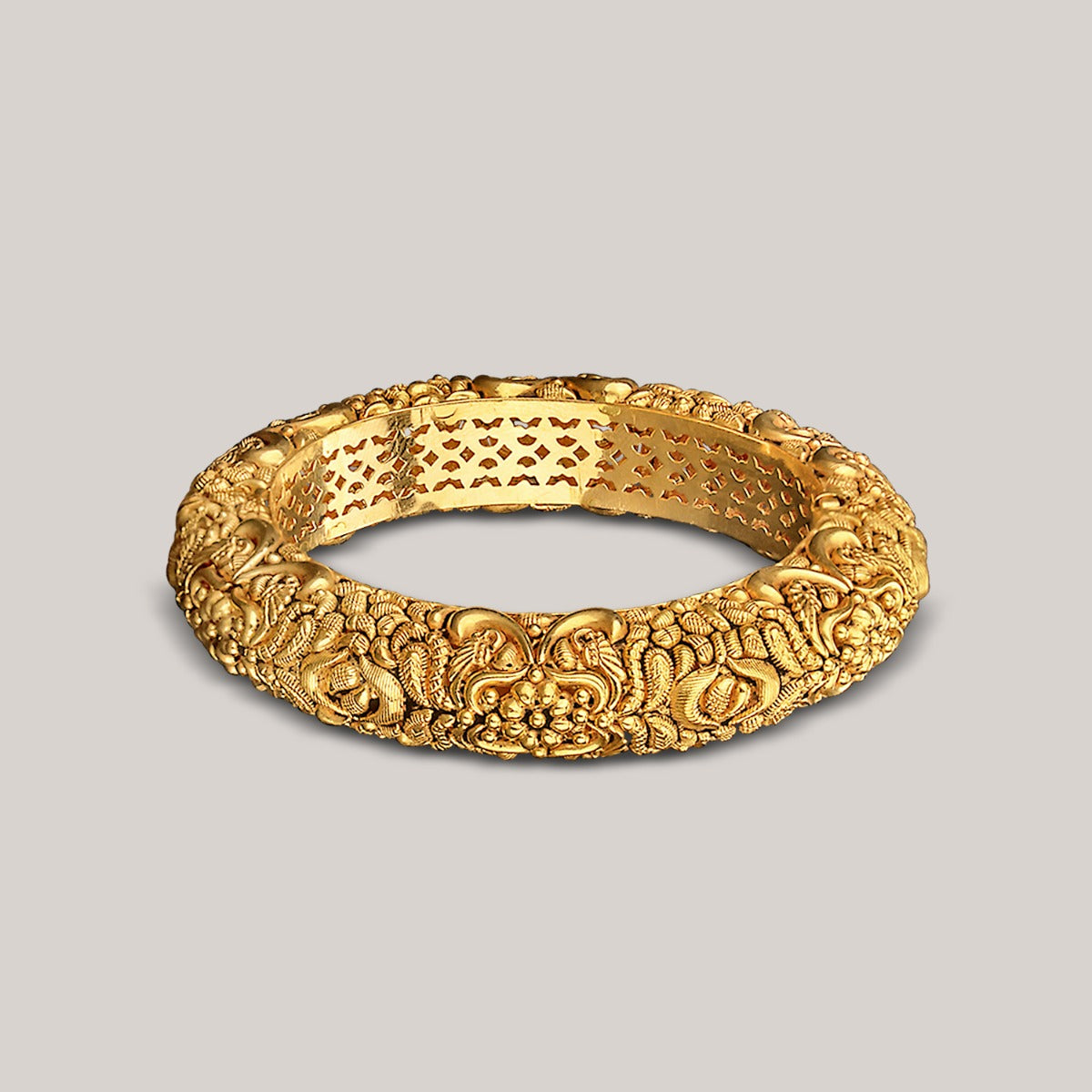Forest Motifs Gold Bangle