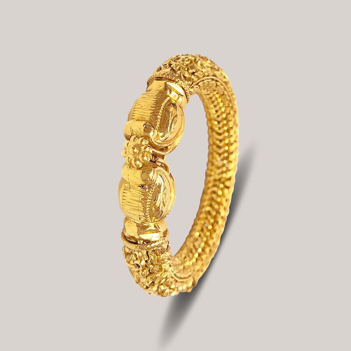 Modish Lattice Gold Bangle