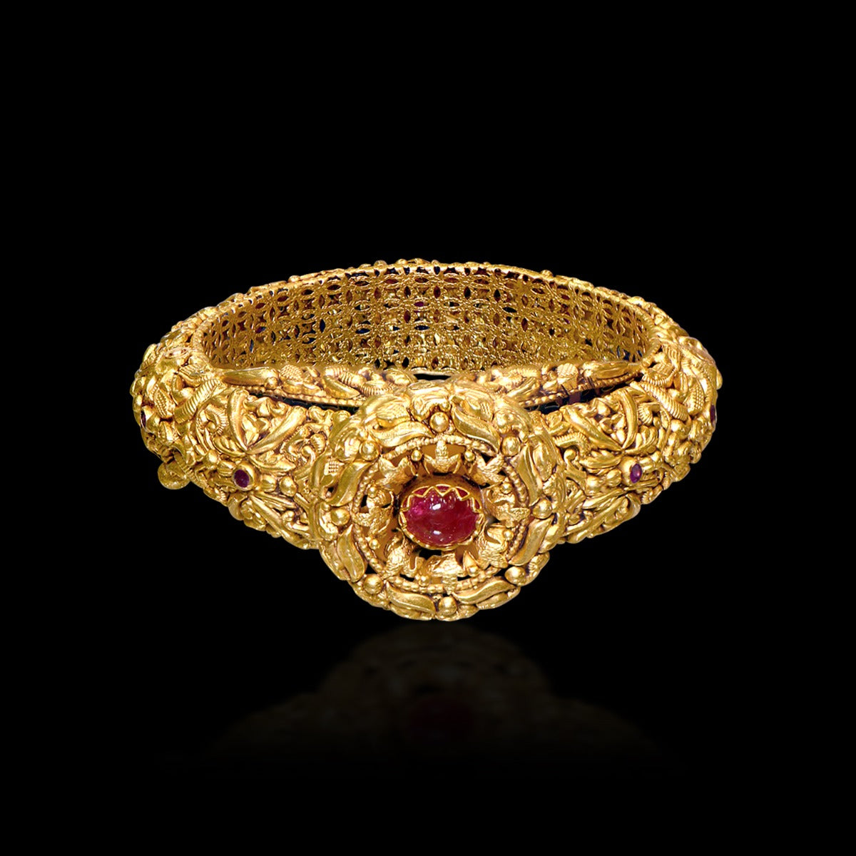 Traditional Gold Red Dot Bangle