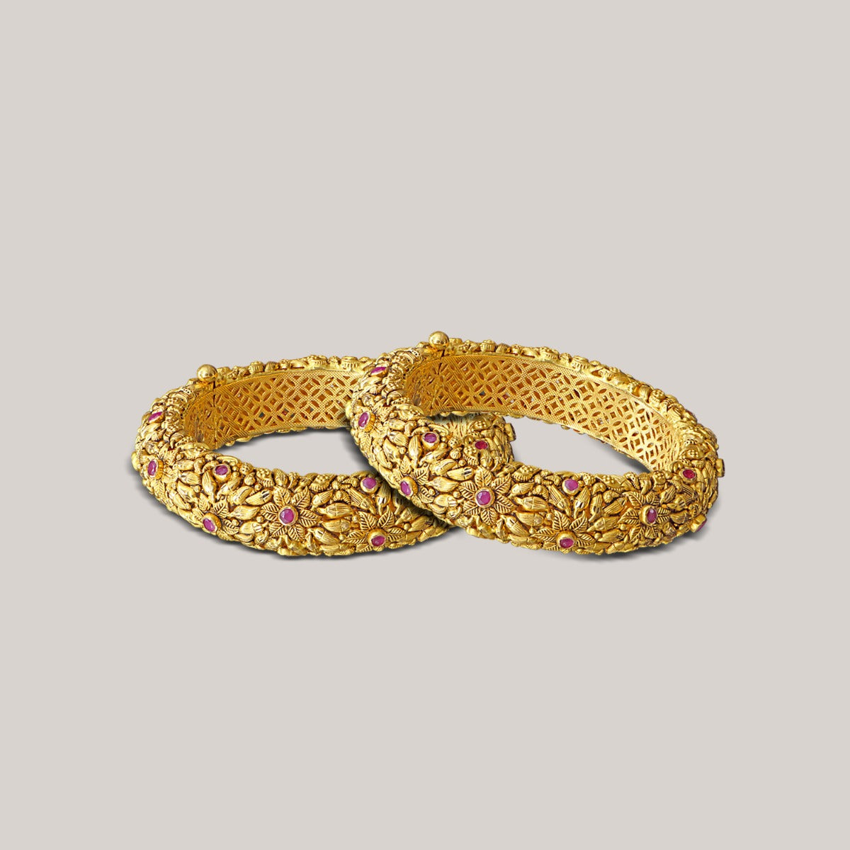Rubies Floral Bangles