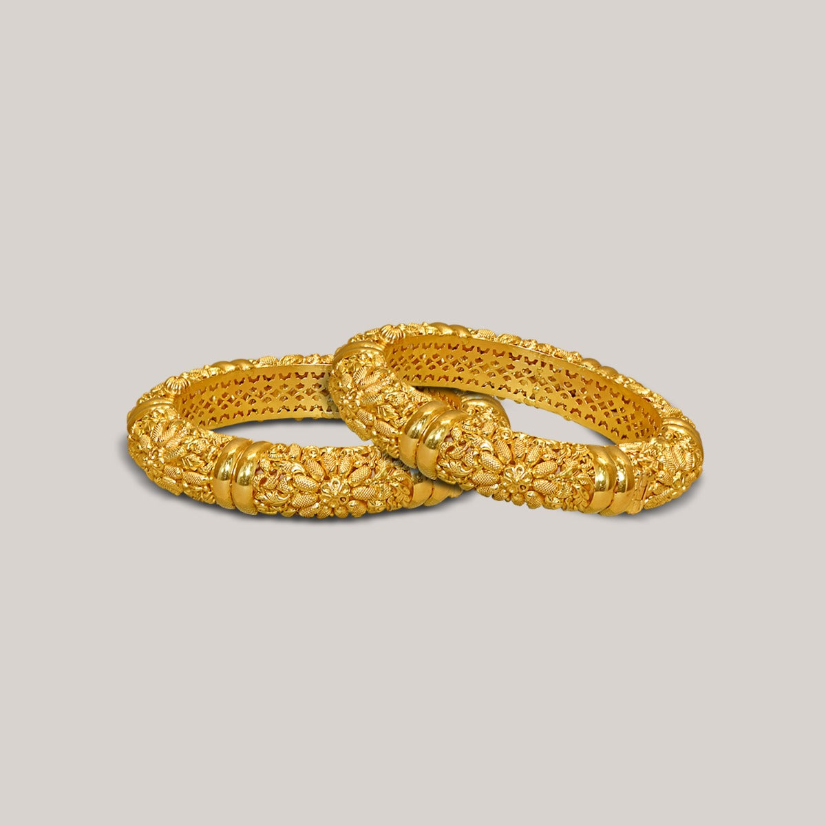 Bi Band "Thalaivi" Gold Bangles