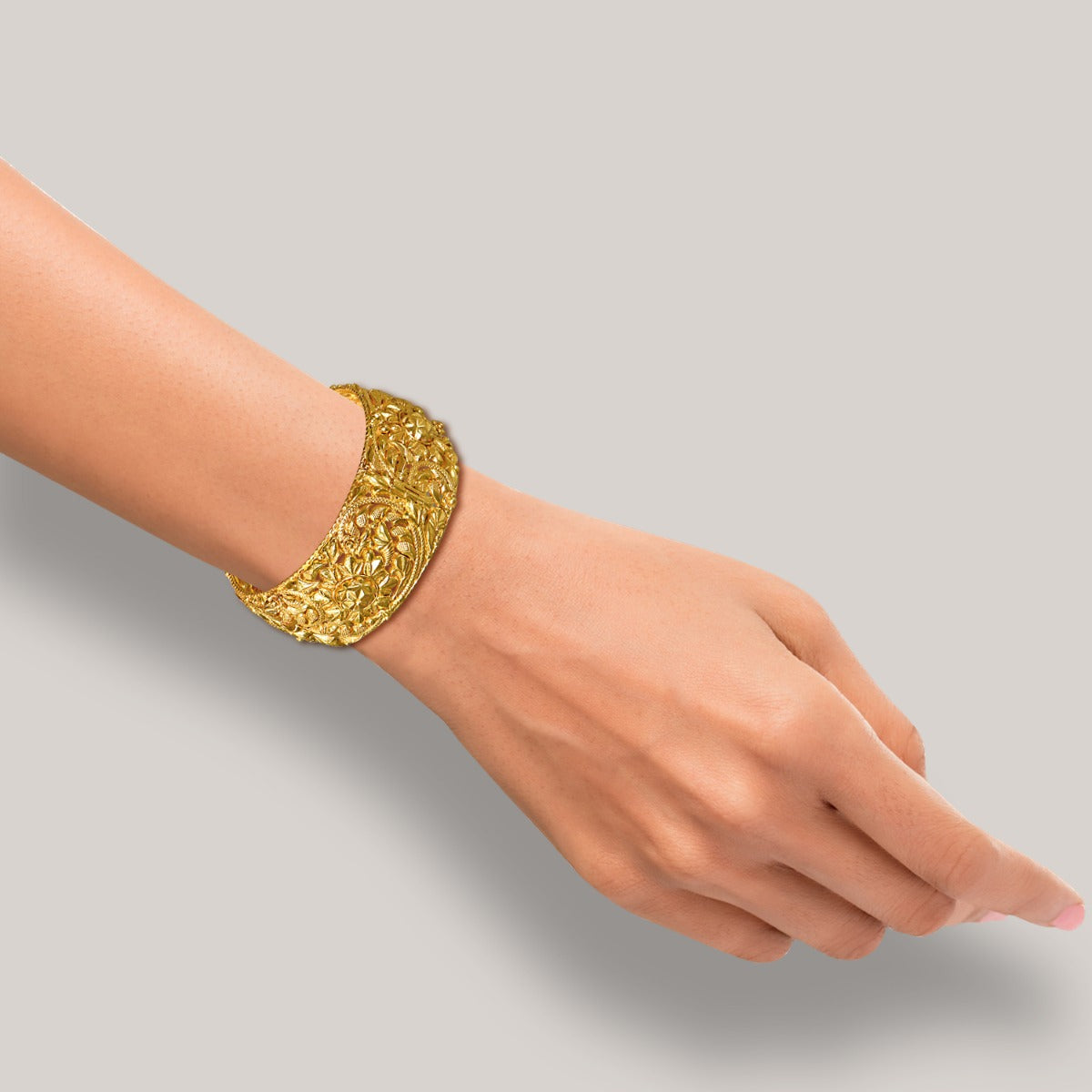 Peacock Neck Chunky Gold Bangle