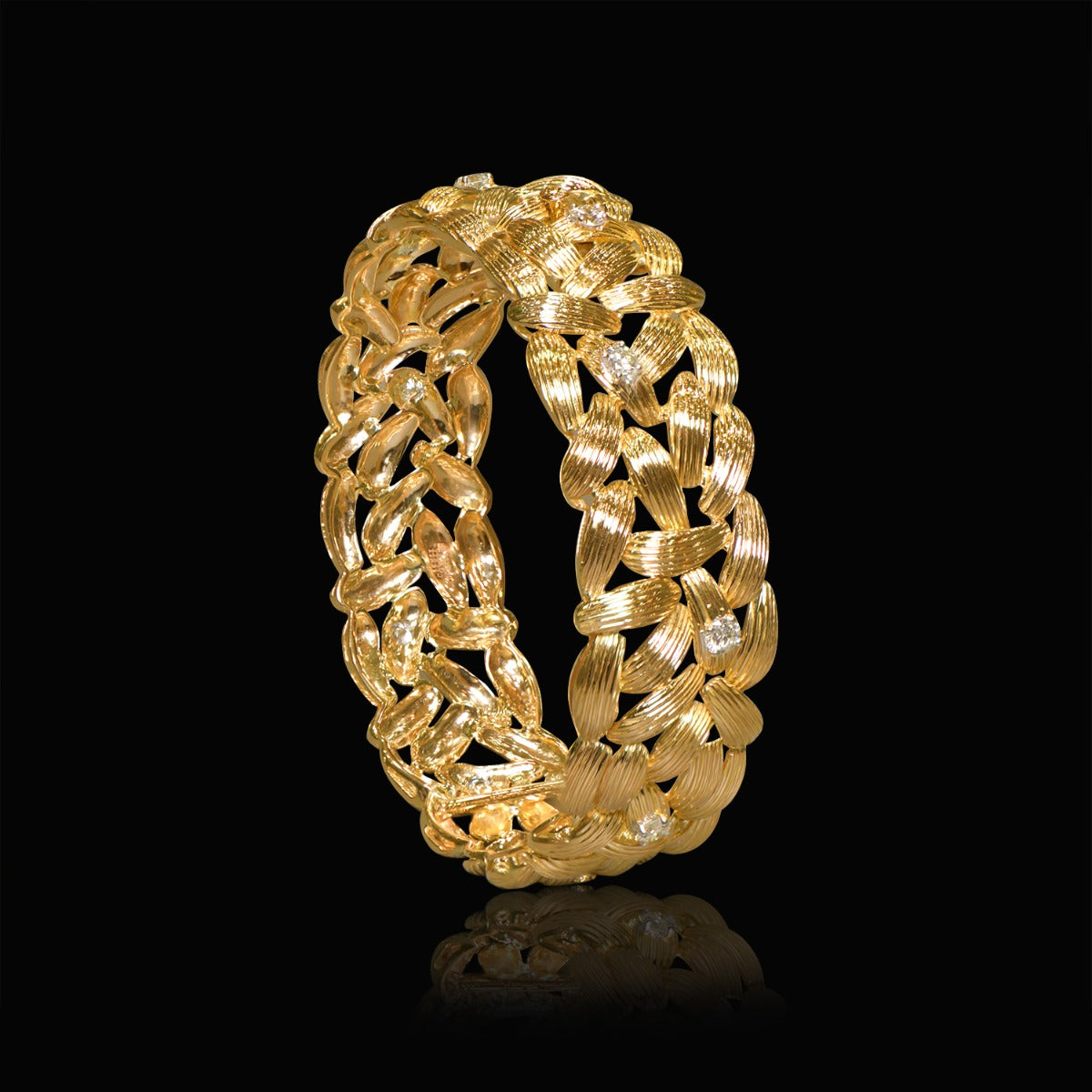 Crisscross Diamond Bangle