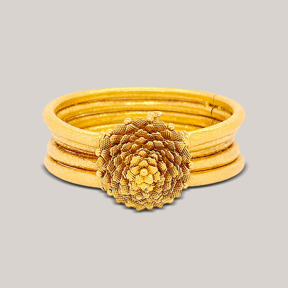 Sparkling Bloom Lotus Gold Bangle
