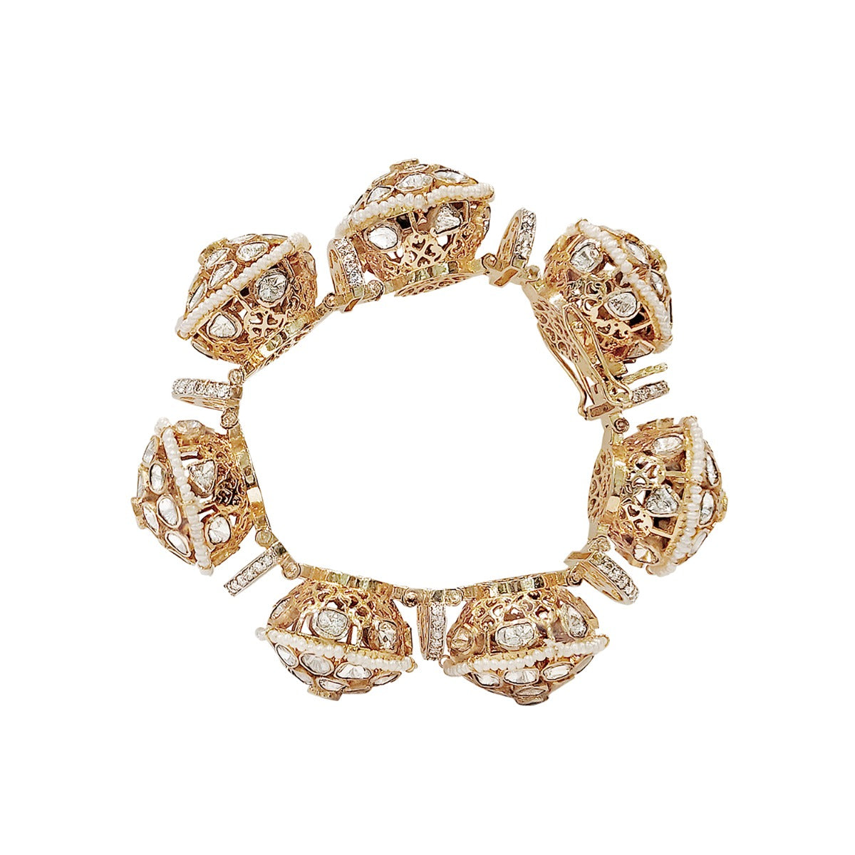 Glittering Florid Polki Bangle Set