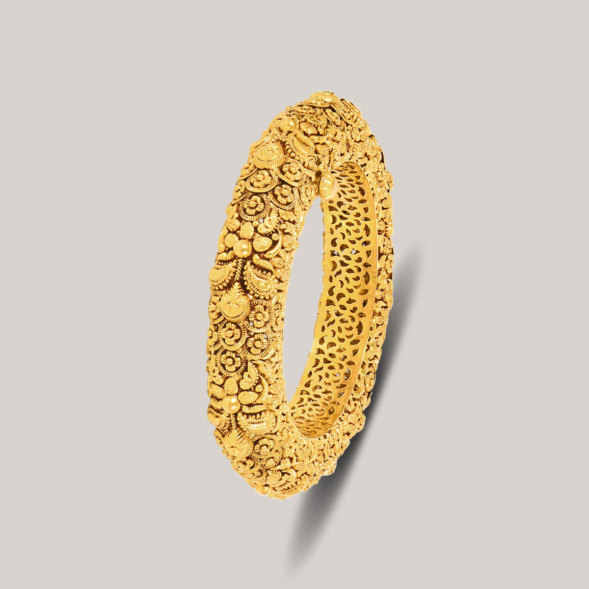 Glorious Floweret Gold Bangle