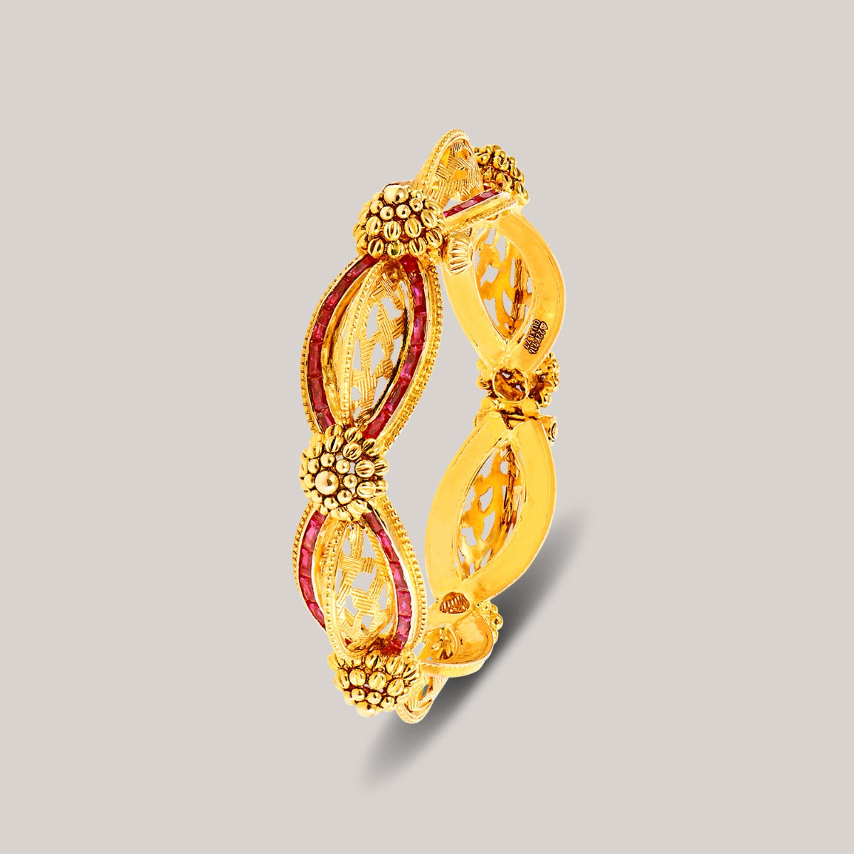 Rosette Sleek Gold Bangle Set