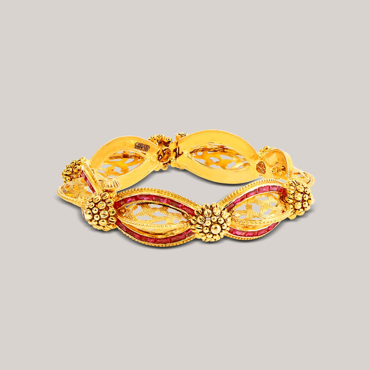 Rosette Sleek Gold Bangle Set