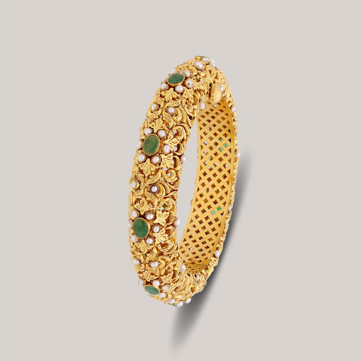 Majestic Emerald Gold Bangle