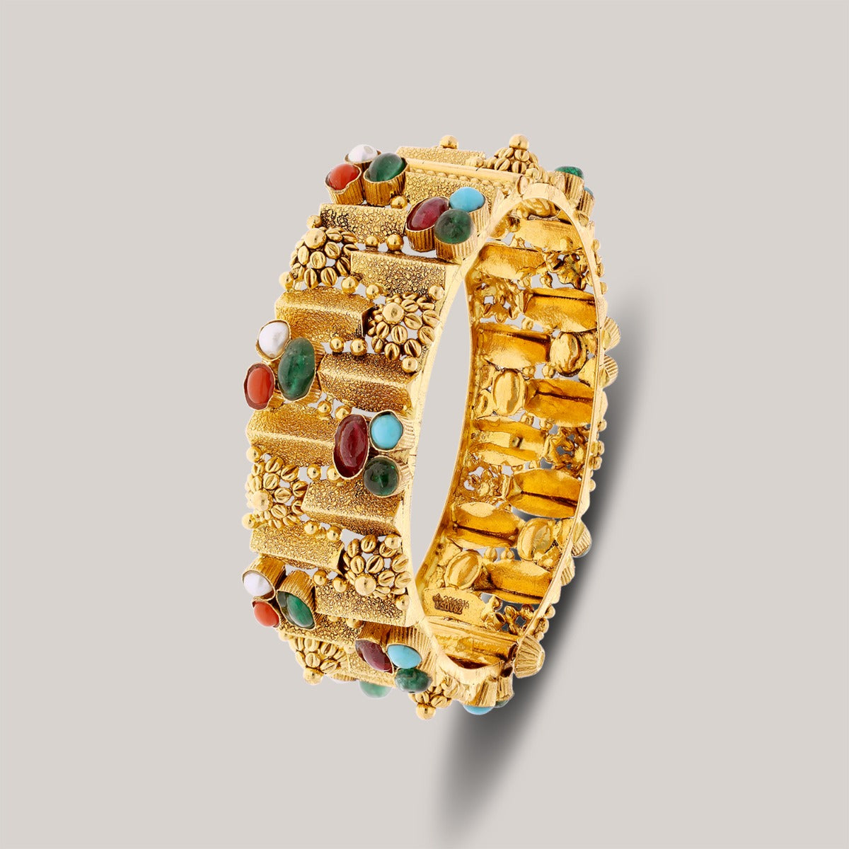 Cordelia Tide Gemstone Gold Bangle