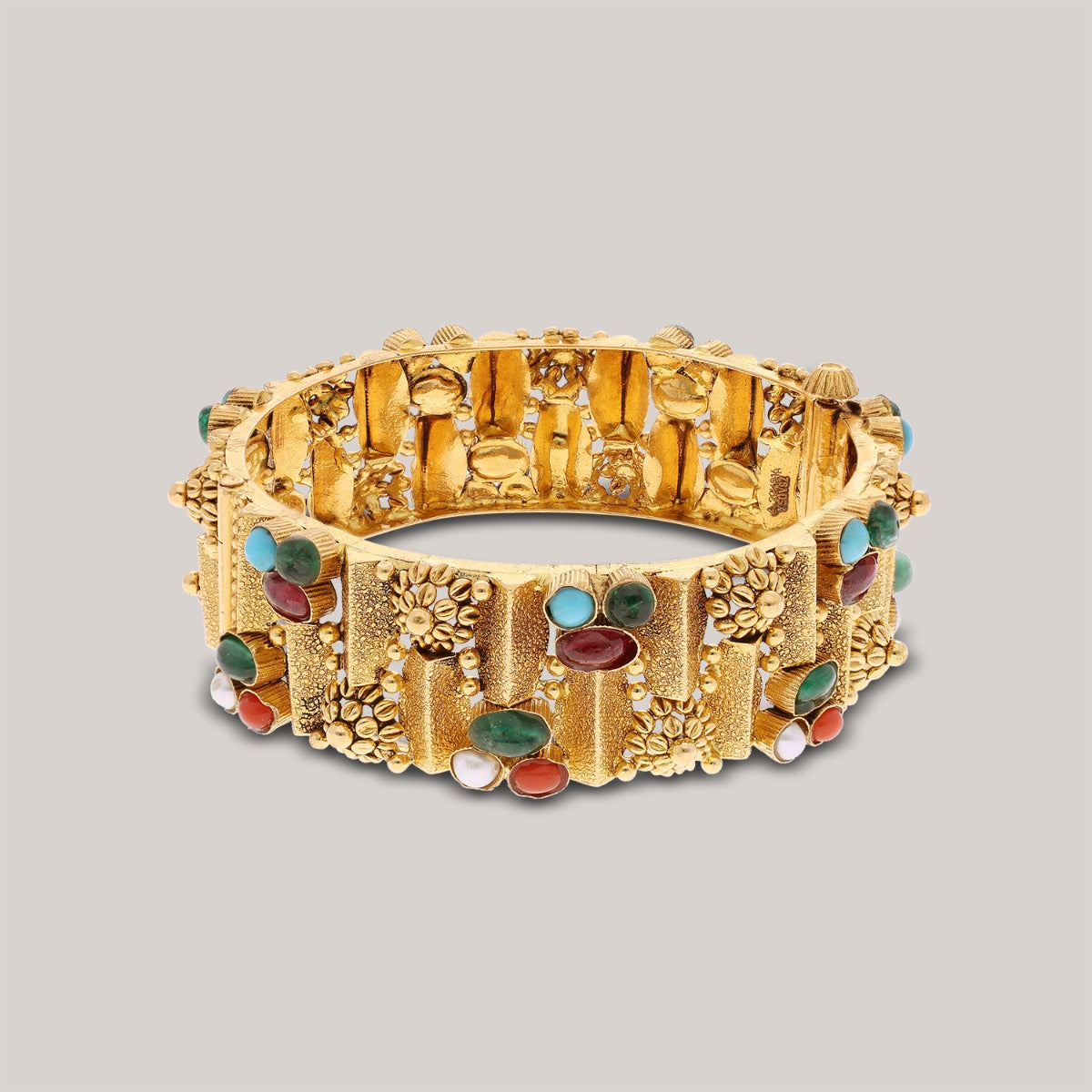 Cordelia Tide Gemstone Gold Bangle