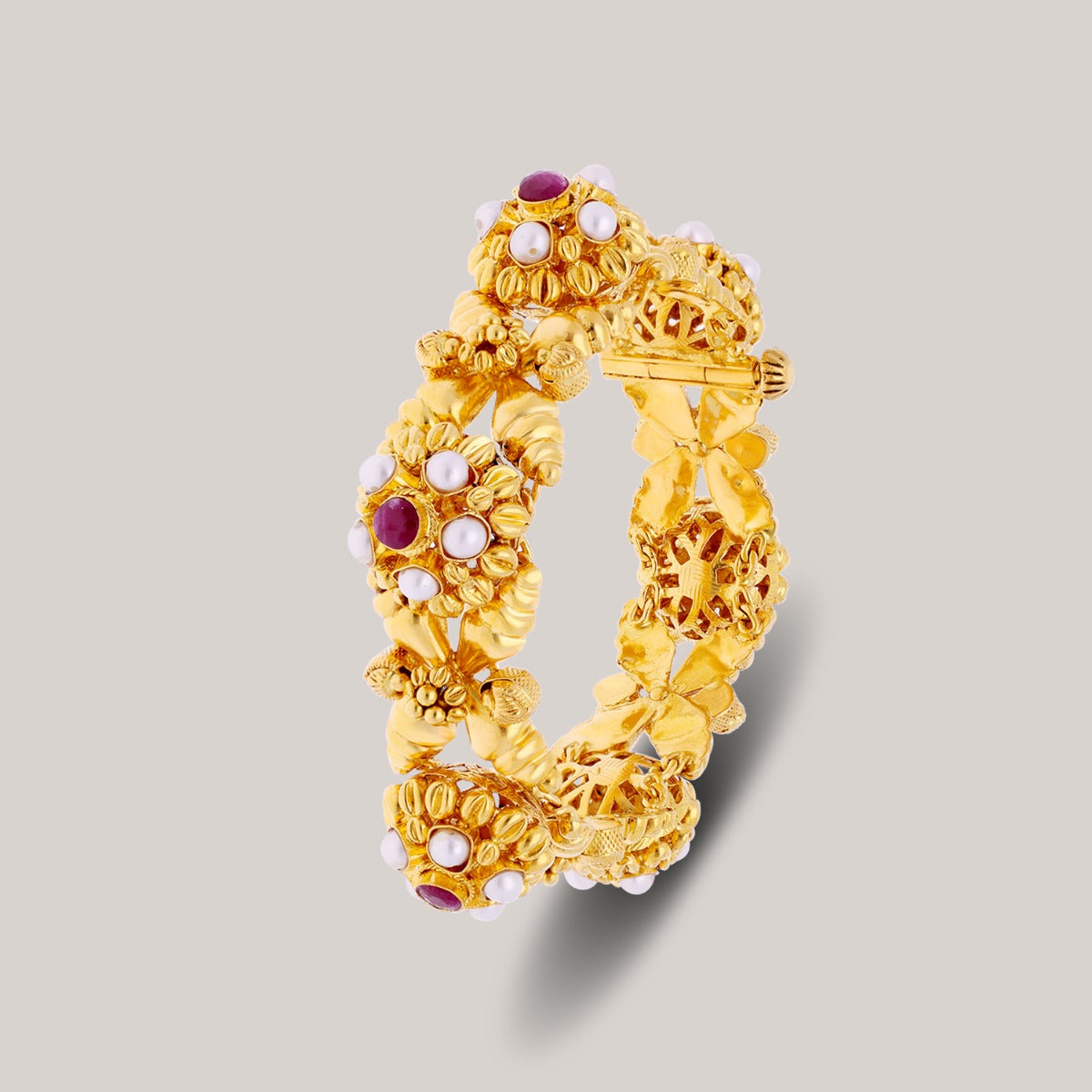 Ruby Gondola Gold Bangle