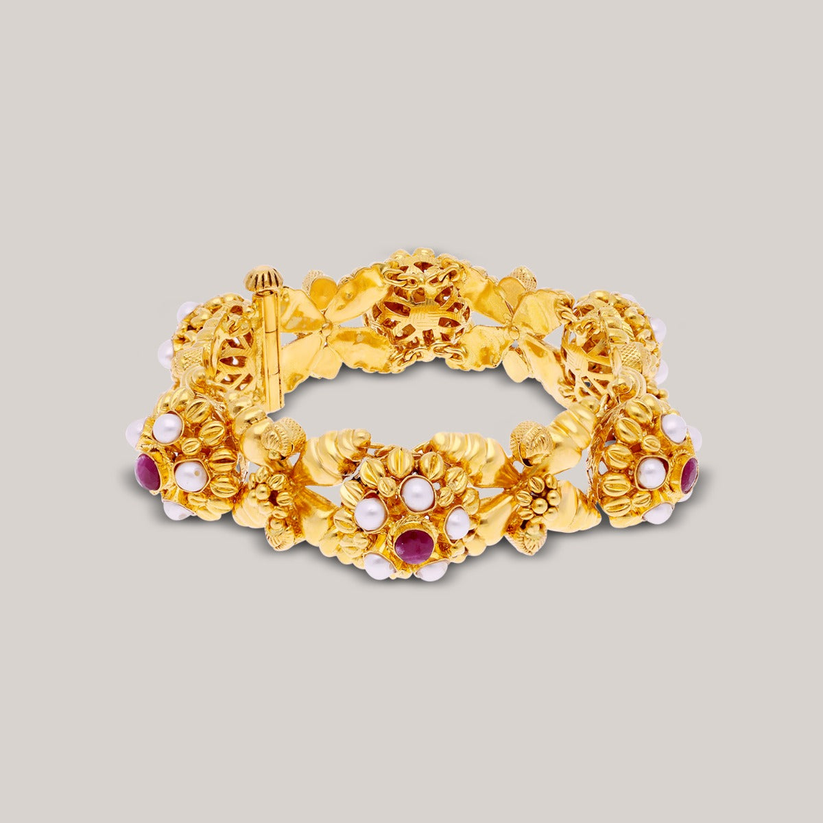 Ruby Gondola Gold Bangle