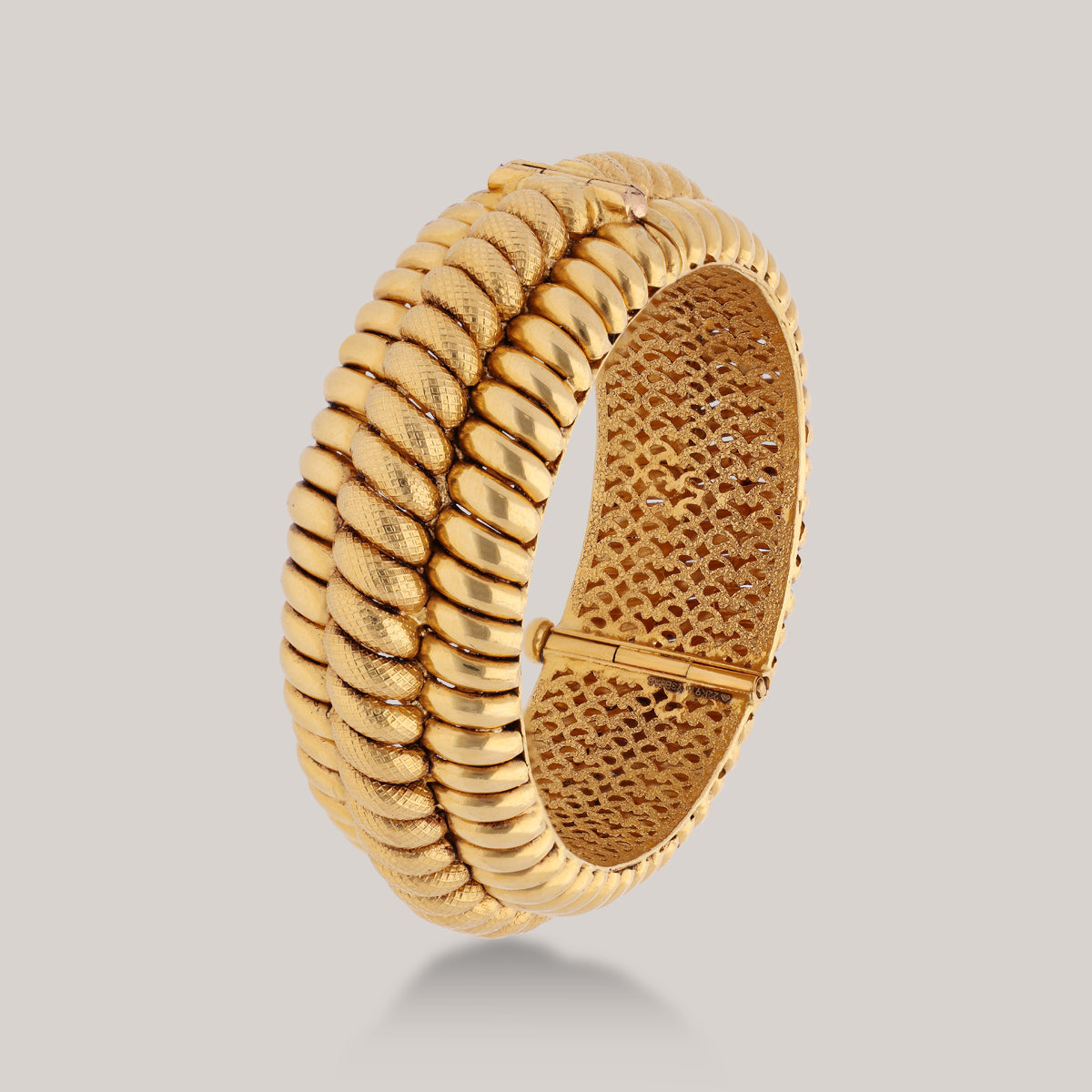 Triple Twist Gold Bangle