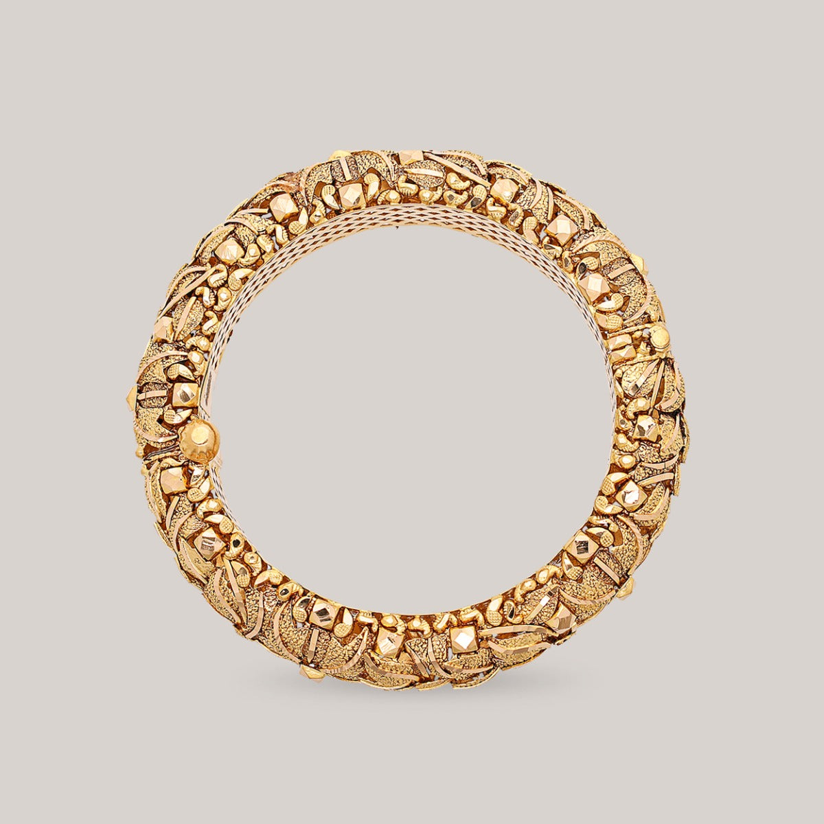 Structured Grid Gold Bangle