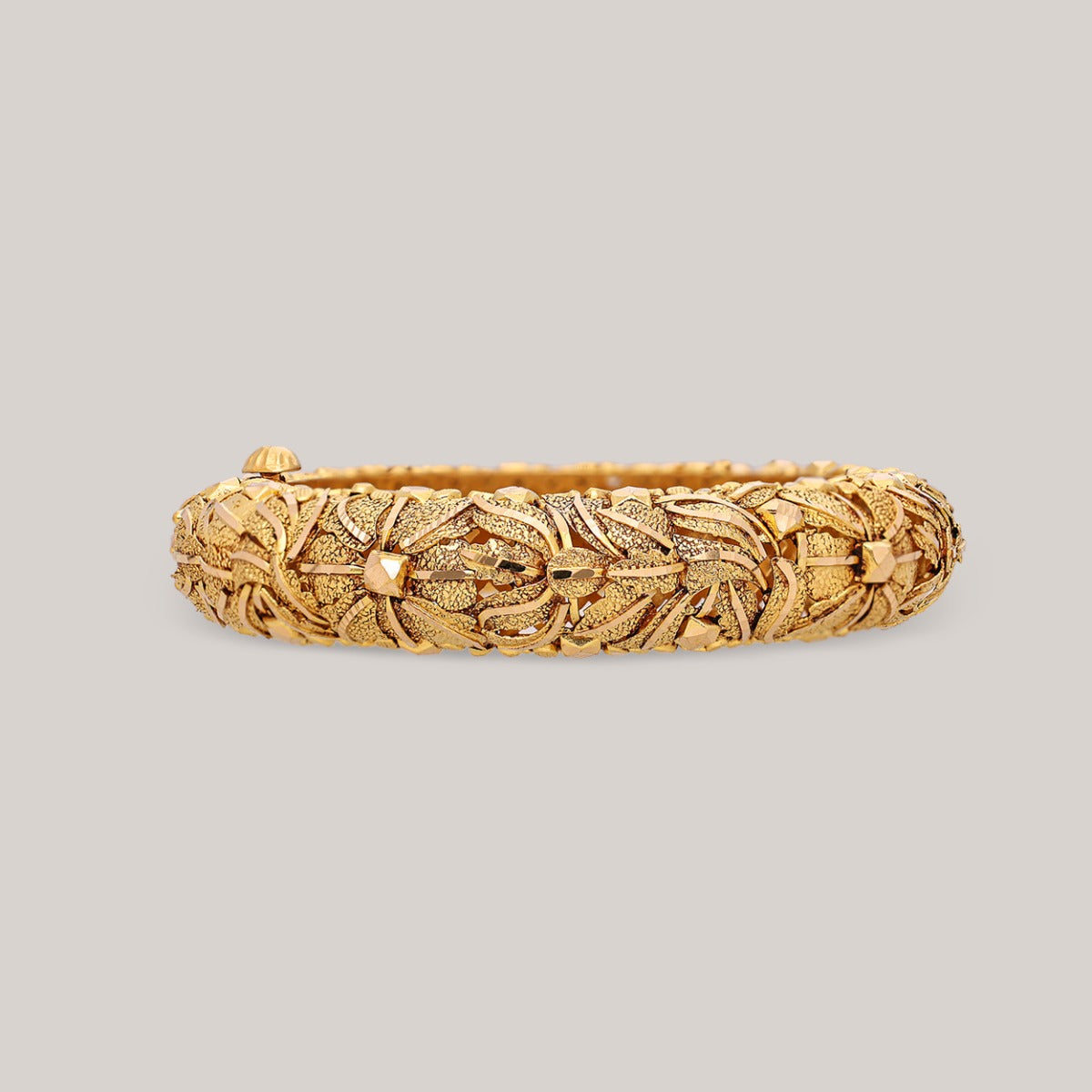 Structured Grid Gold Bangle