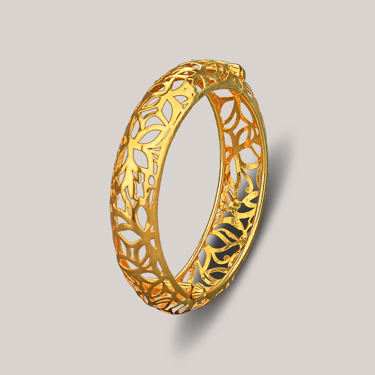 Three Petal Lotus Gold Bangle
