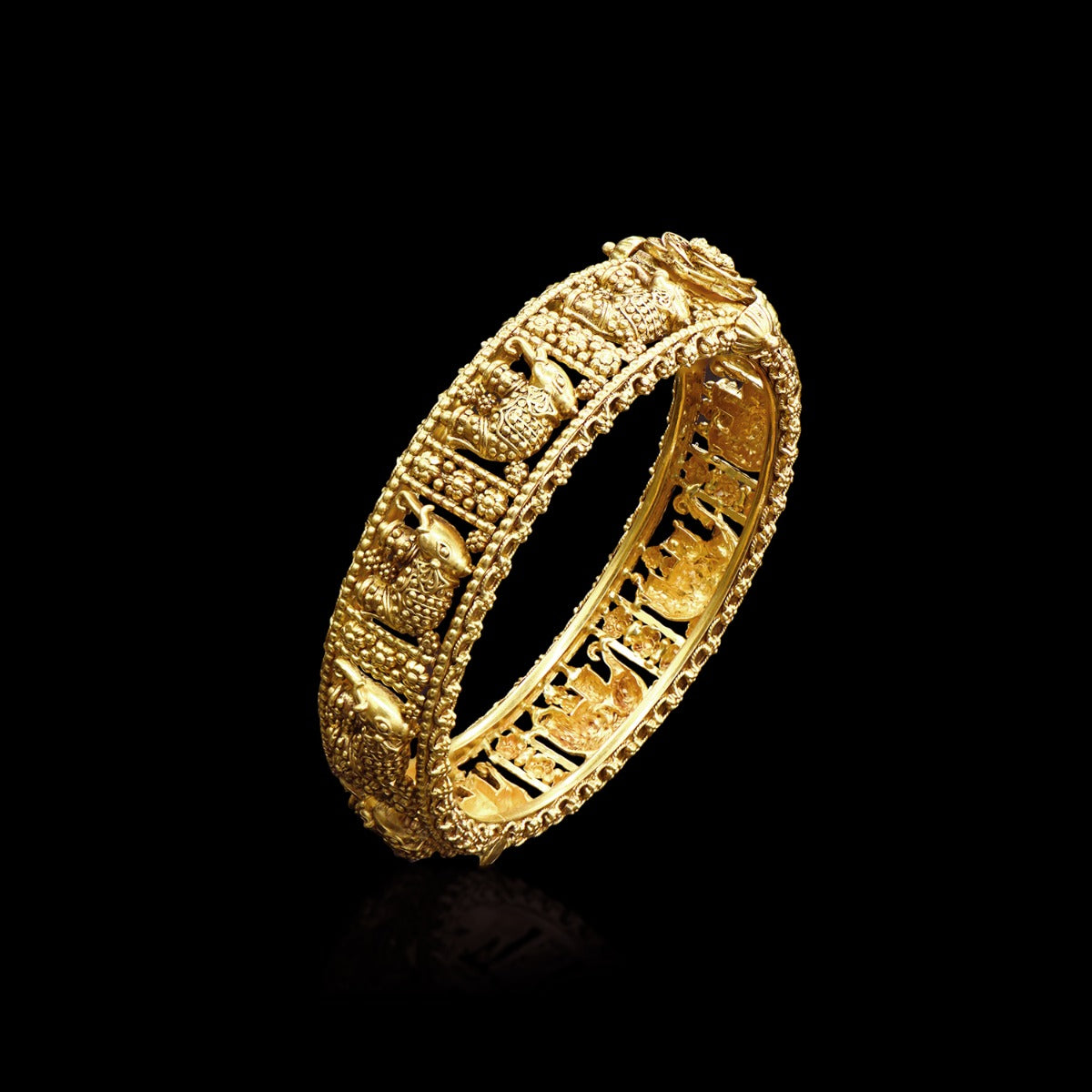 Elephant Gold Bangle