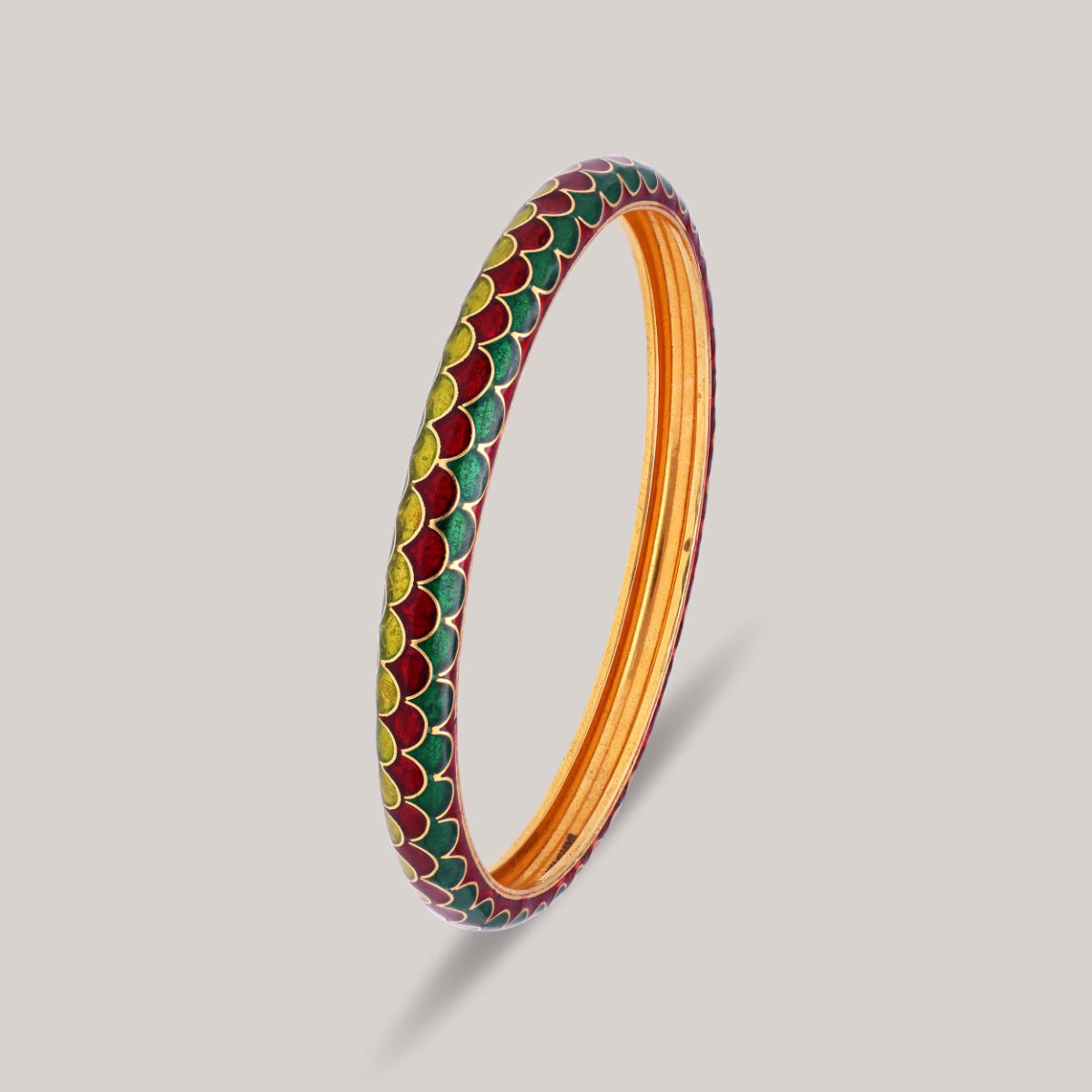 Peacock Scales Gold Bangle Set