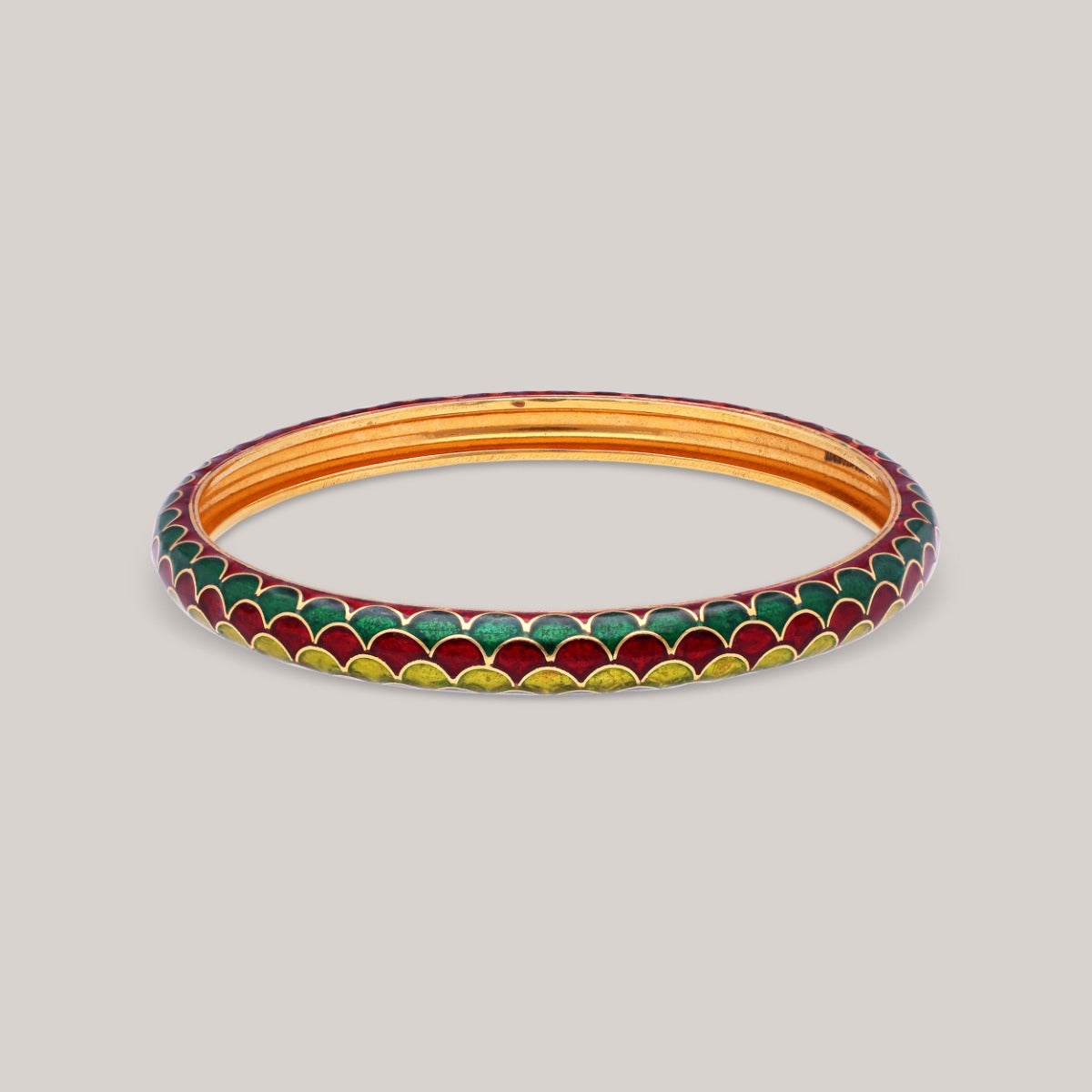 Peacock Scales Gold Bangle Set