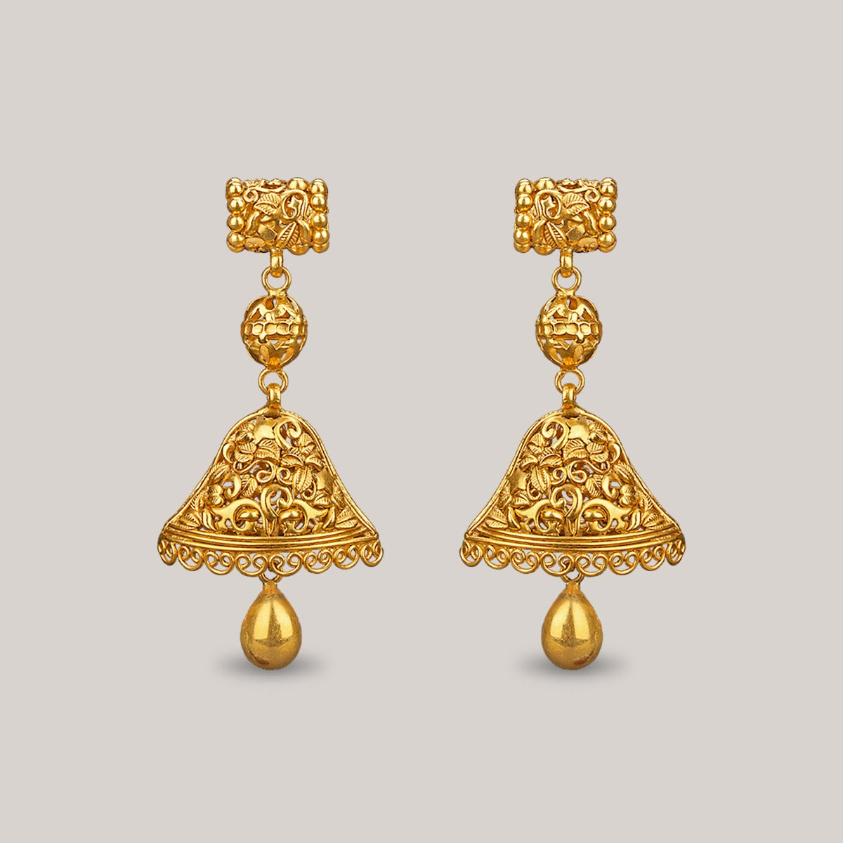 Church Bell Gold Earrings