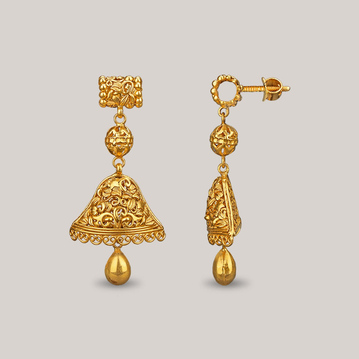 Church Bell Gold Earrings