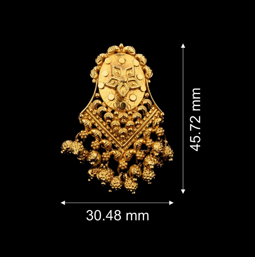 Oval Carved Gold Earrings