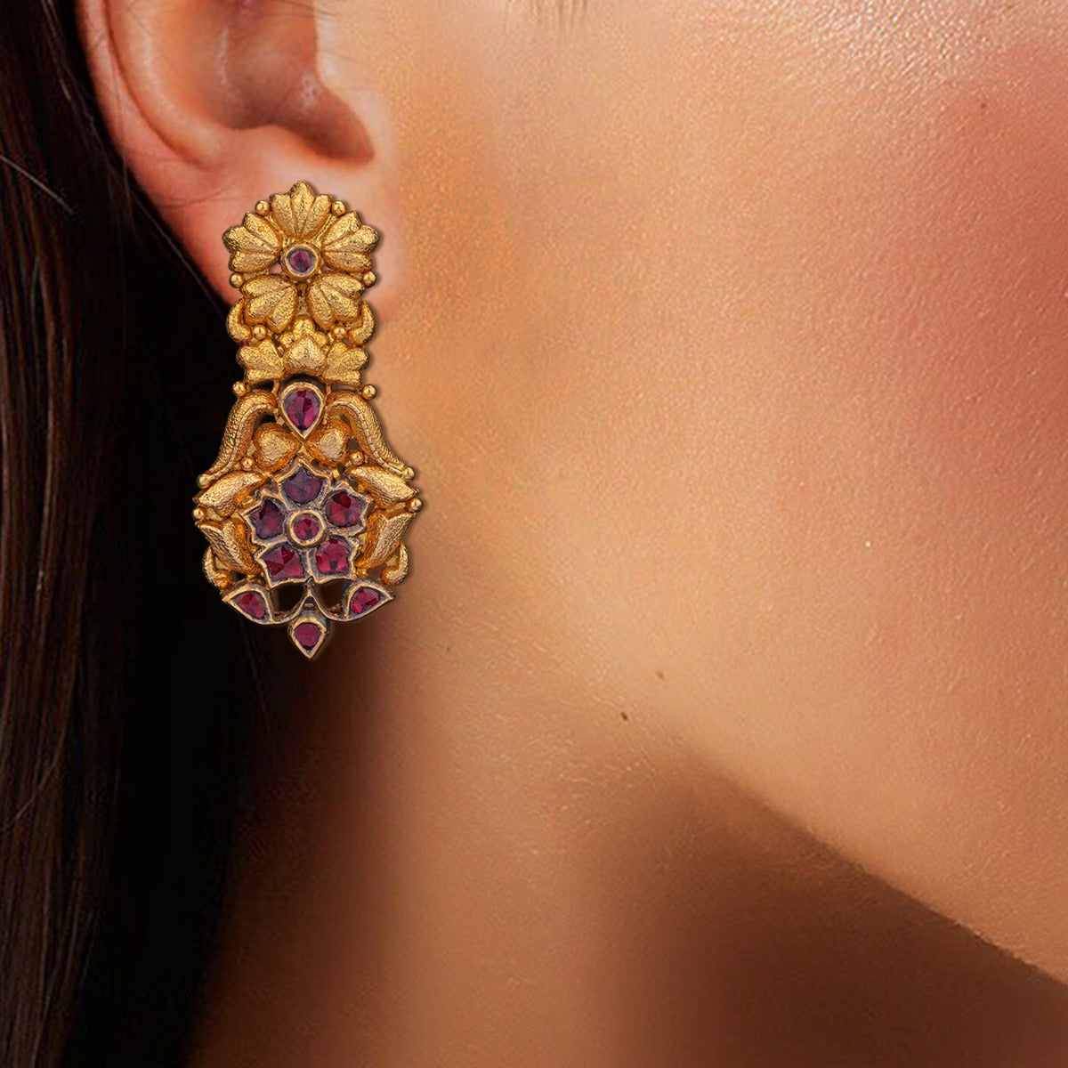 Captivating Floral Gold Earrings
