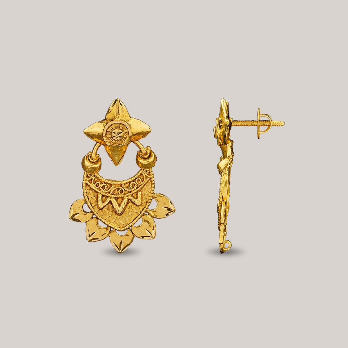 Upside Down Bent Triangle Gold Tops
