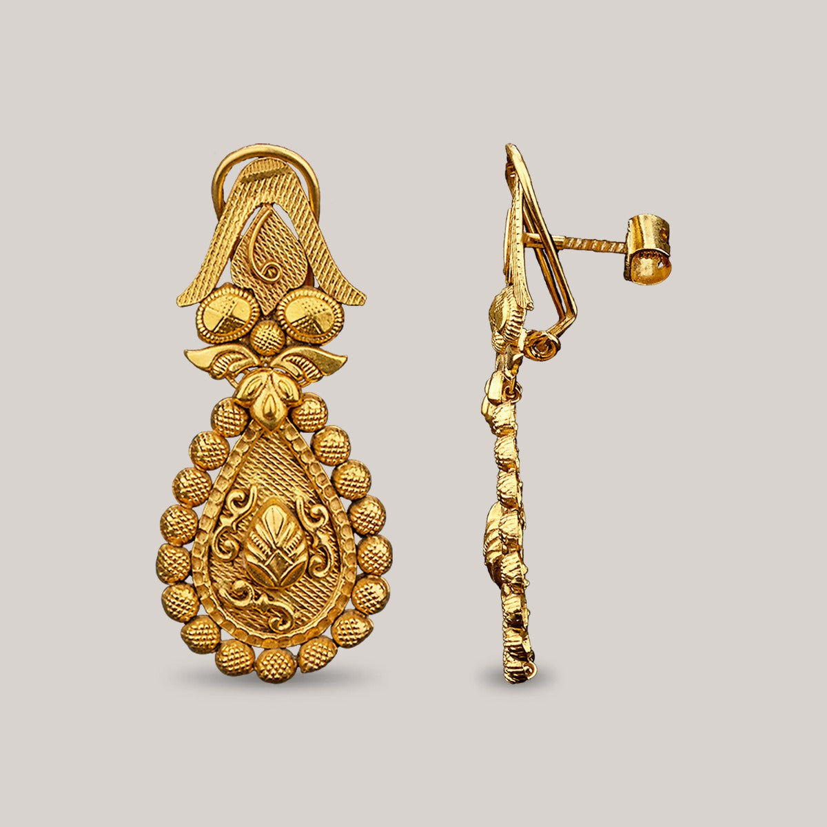 Temple Top Gold Earrings