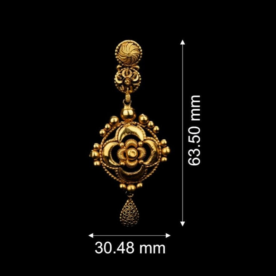 Long Hanging Gold Earrings