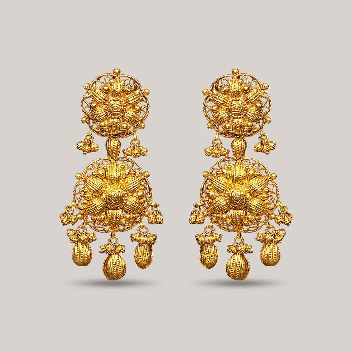 Beautiful Flower Gold Earrings