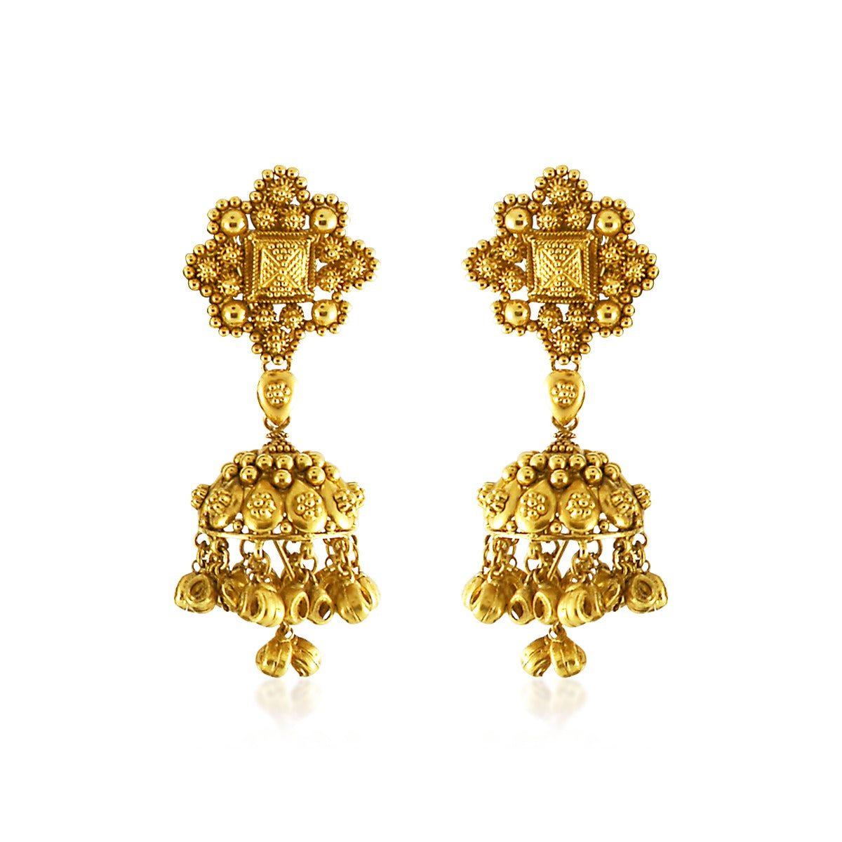 Floral Long Gold Jhumka