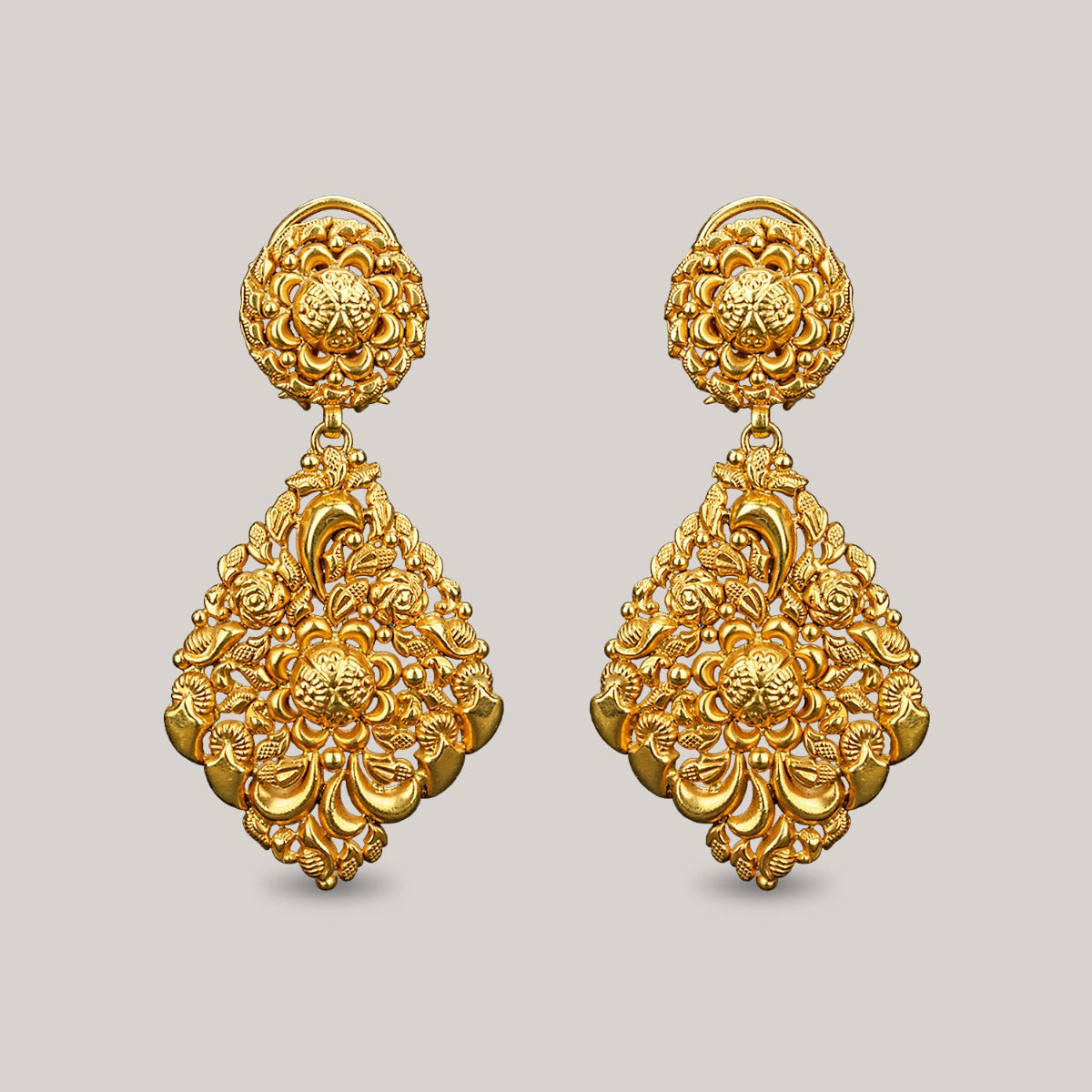 Orchid Farm Gold Earrings