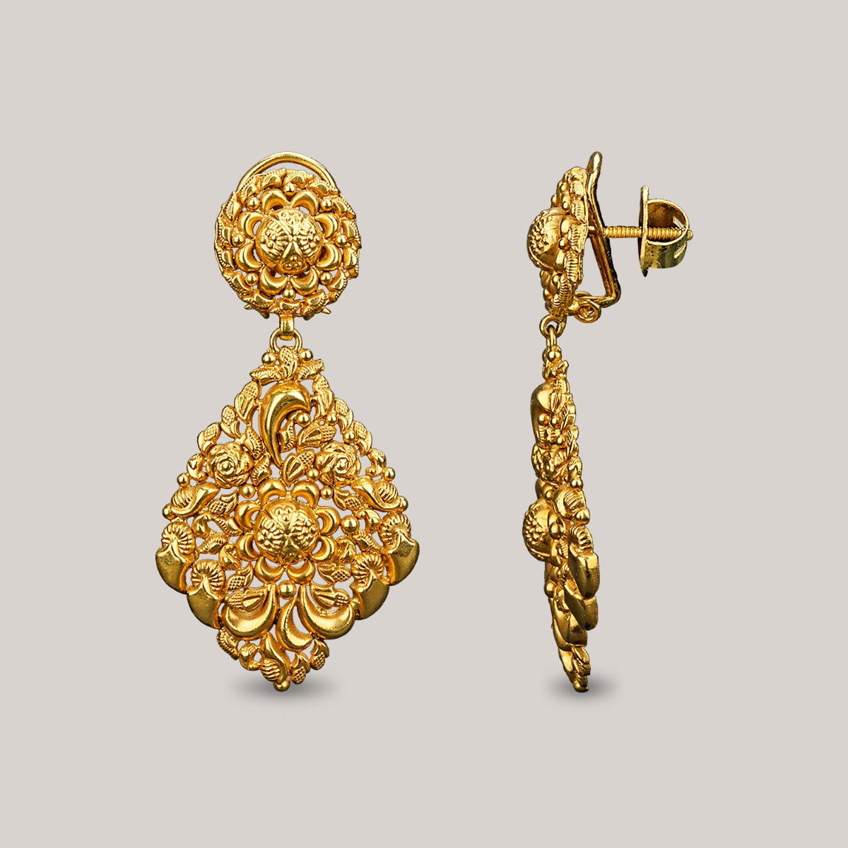 Orchid Farm Gold Earrings