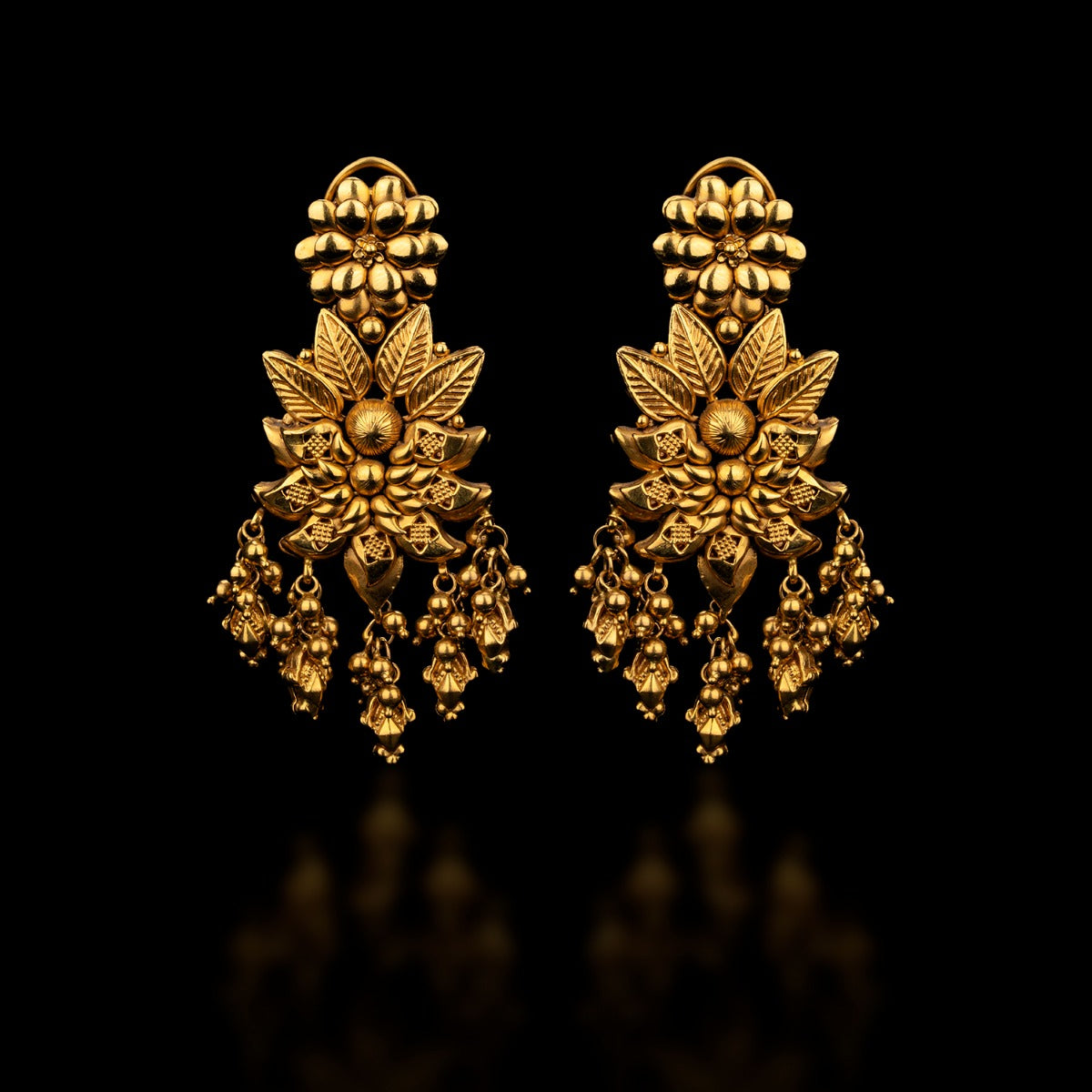 Temple Lotus Gold Earrings