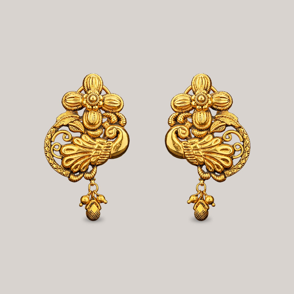 Peacock Gold Earrings
