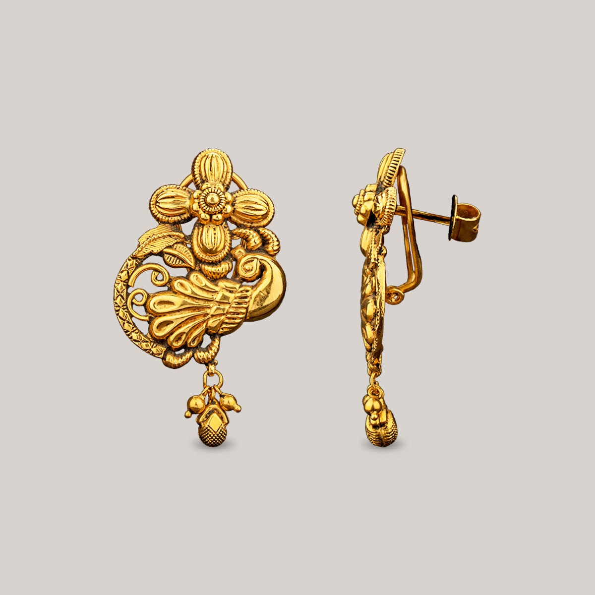 Peacock Gold Earrings