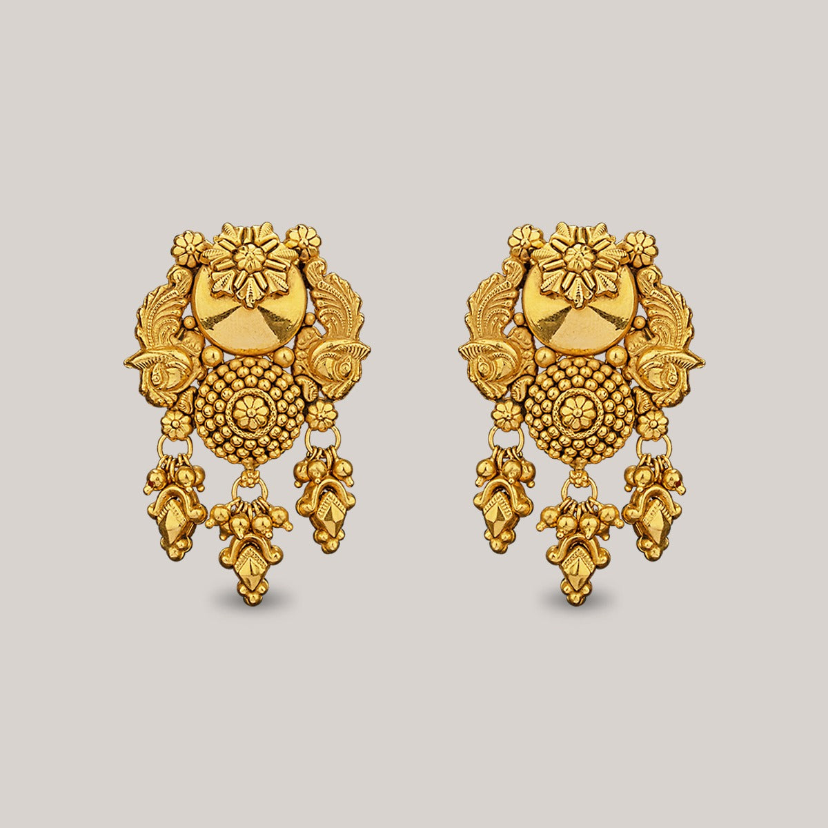 Sun Moon Gold Earrings