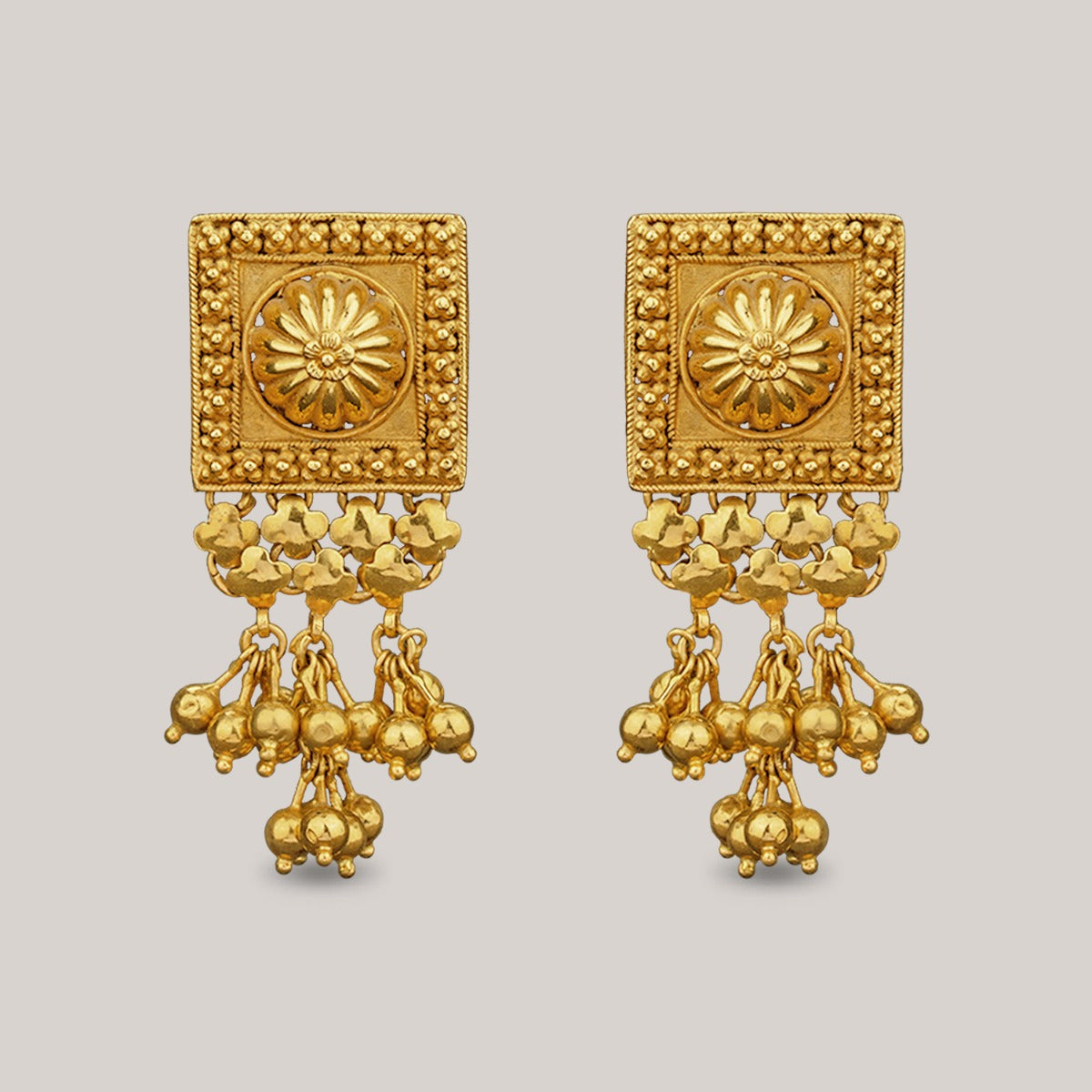 Square Plank Gold Earrings