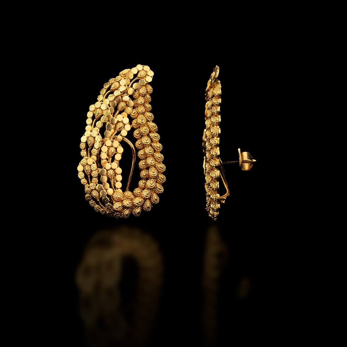 Creeper Climber Gold Earrings