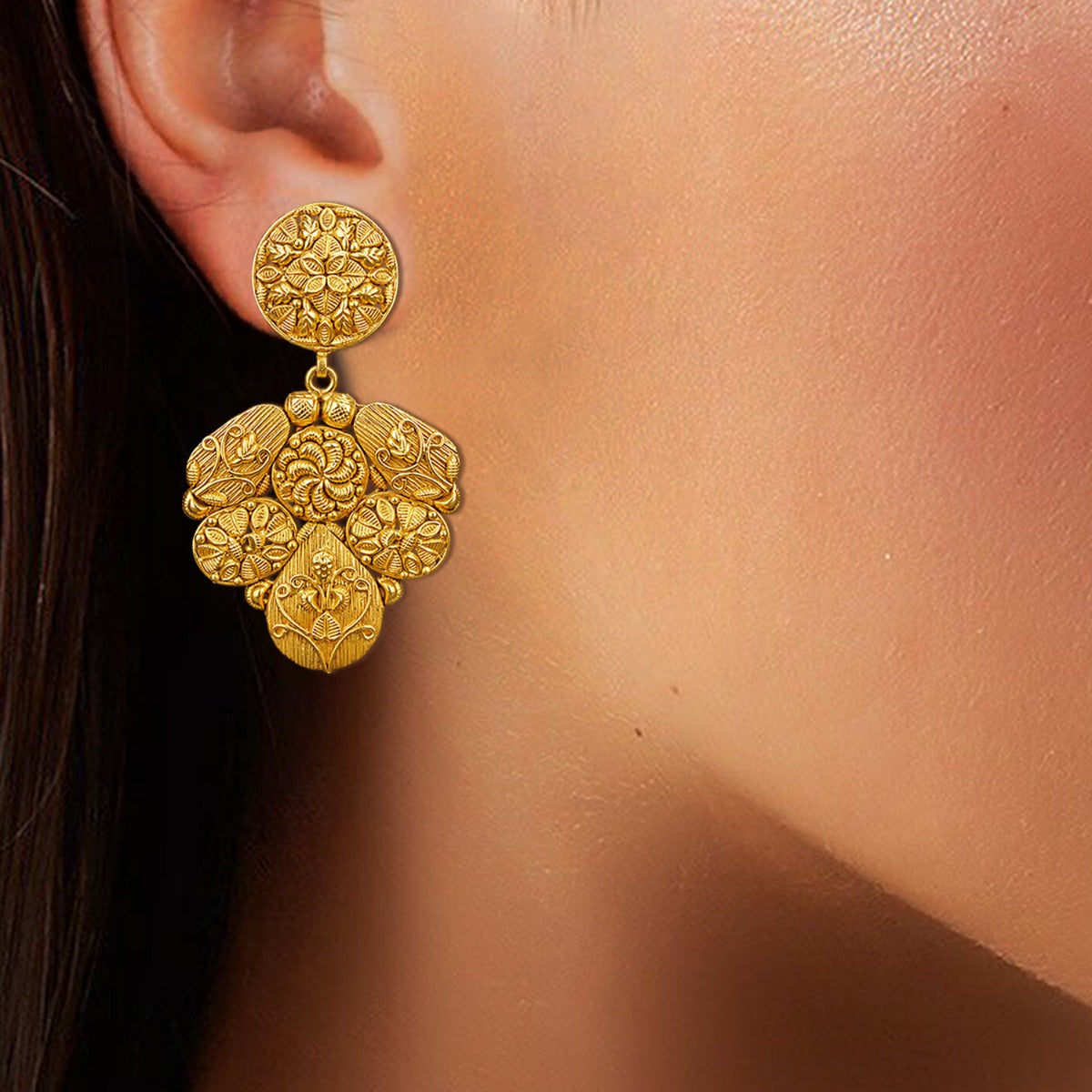 Bushy Branches Gold Danglers
