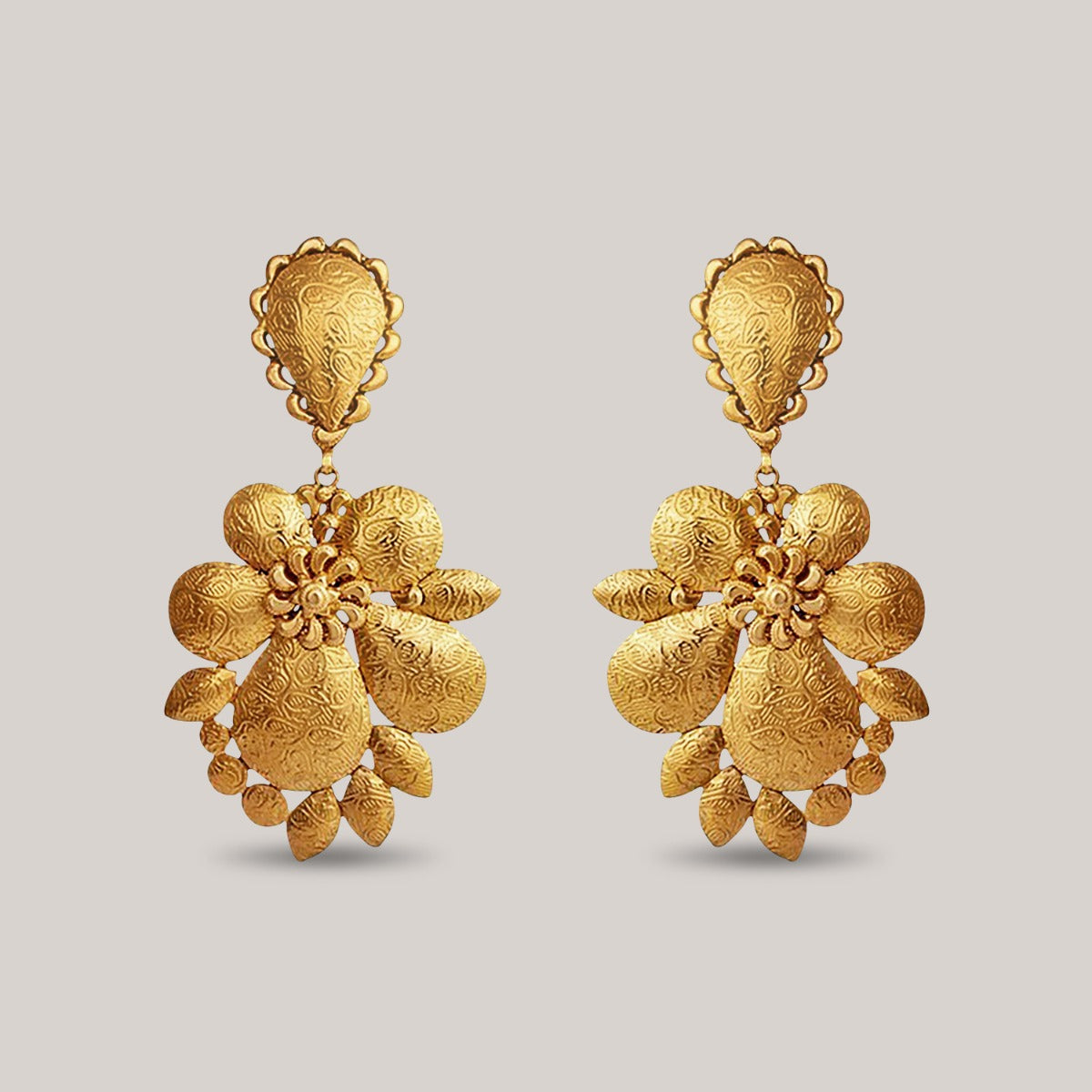 Textured Gold Earrings