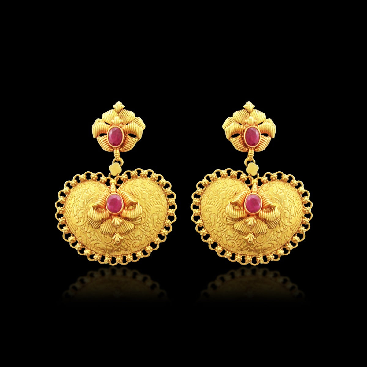 Truncated Textured Gold Earrings