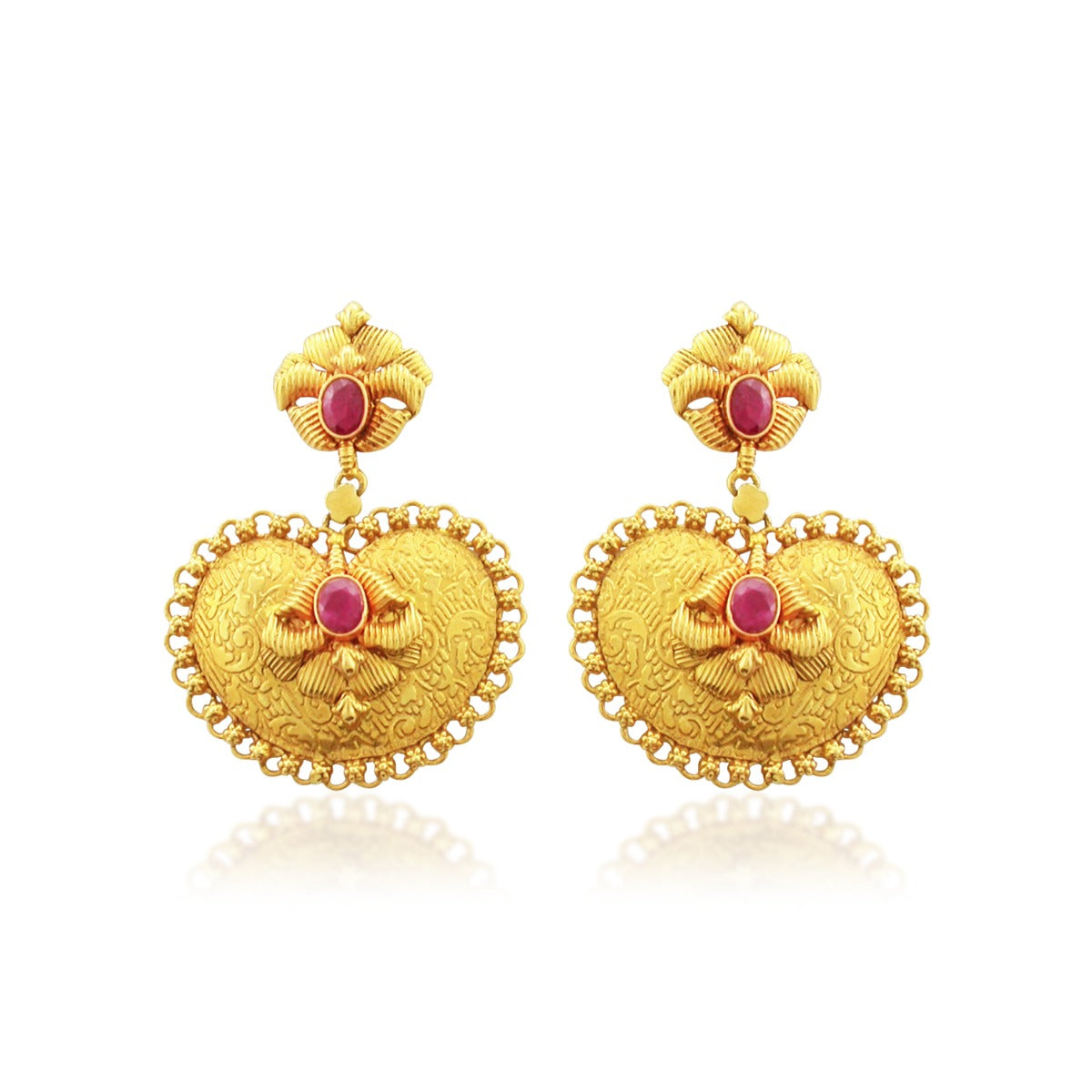 Truncated Textured Gold Earrings