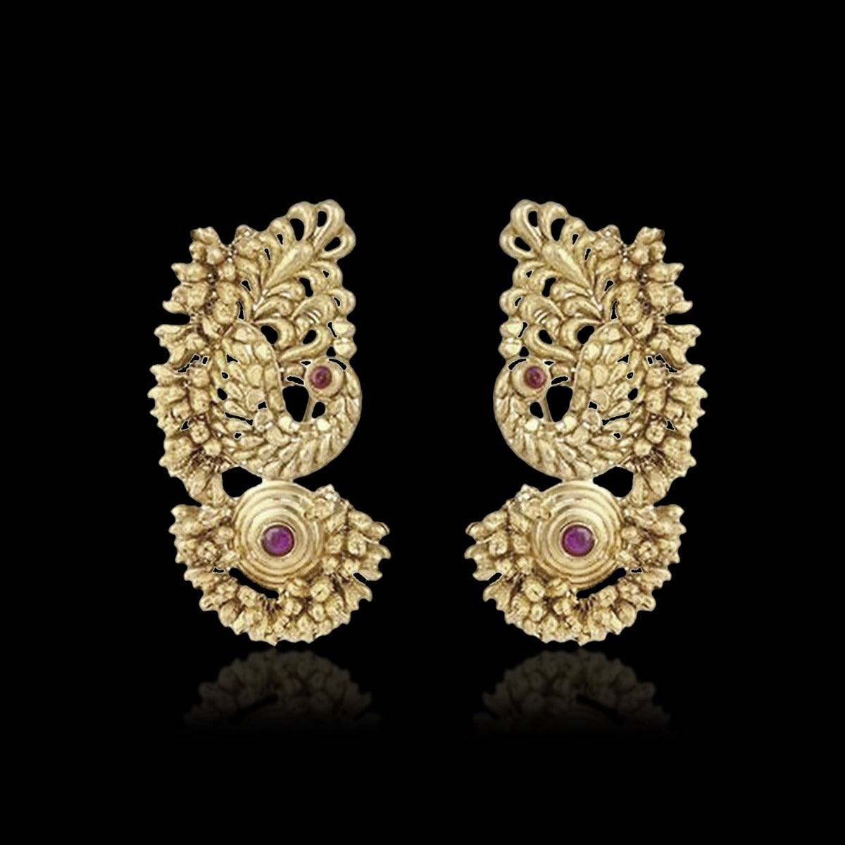 Peacock Majesty Gold Earrings
