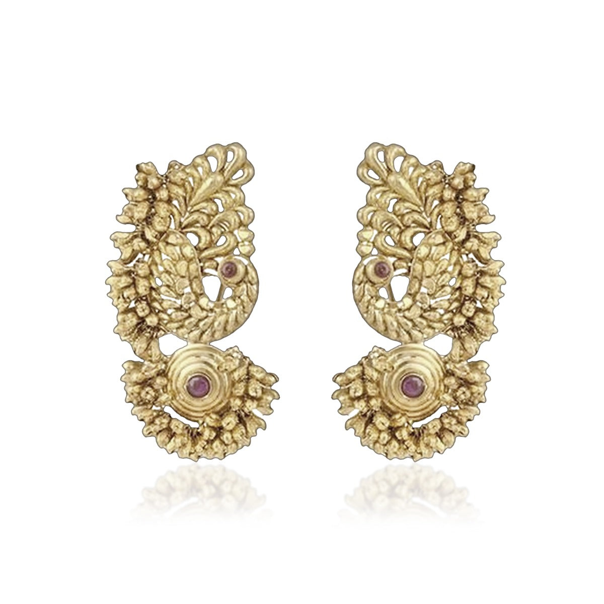 Peacock Majesty Gold Earrings