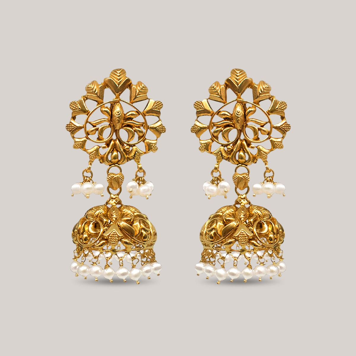 Contemporary Pearl Gold Jhumka